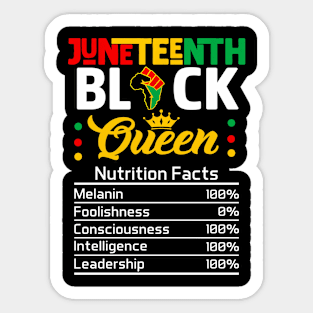 Juneteenth Black Queen Nutrition African American Women Girl Sticker